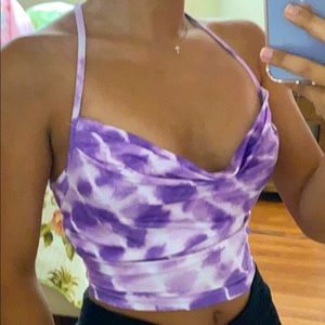 Purple Criss Cross Cami Crop top